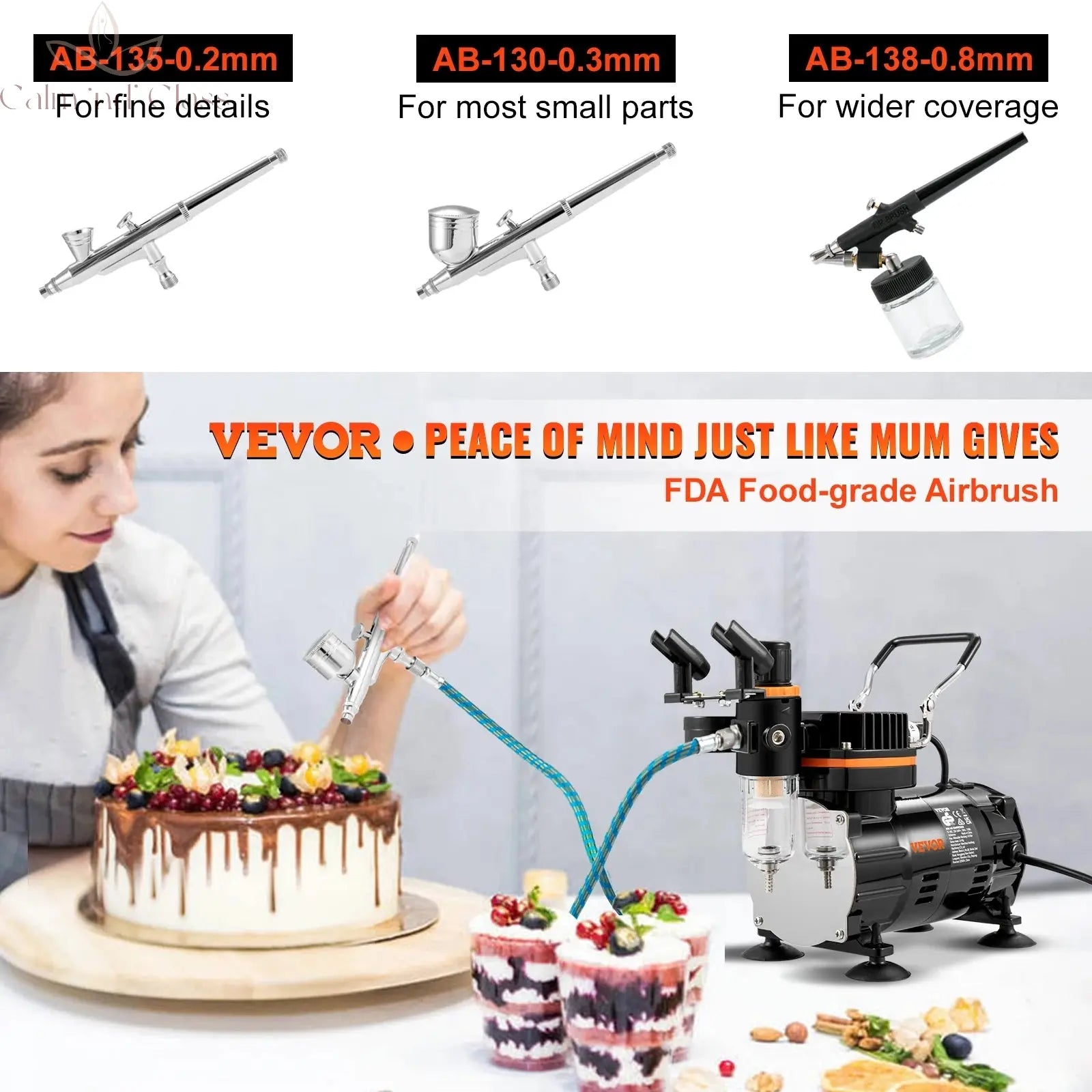 VEVOR Professional Dual-Action Airbrush Kit 120W Electric Spray Gun Air Brush Painting Set Art Nail Tattoo Makeup Model Sprayer Calm and Class