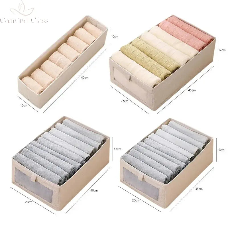 Visible Wardrobe Storage Organizers Cabinet Drawer Clothes Storage Box for T-Shirts Jeans Underwear Pants Organizer Box Calm and Class