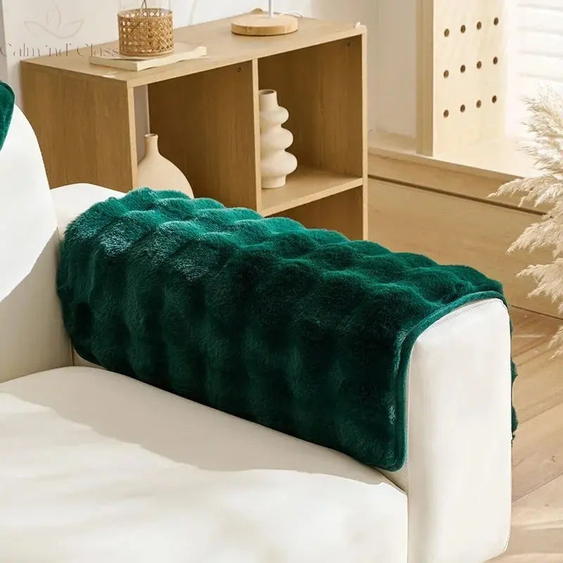 Winter High-grade Plush Cushion Padded Warm Non-slip Sofa Towel Rabbit Plush Sofa Cushion Wholesale Calm and Class