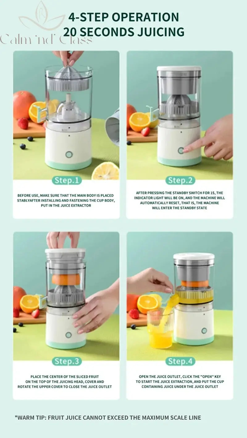 Xiaomi Portable Electric Juicer USB Charging Orange Fruit Blender Mini Household Juice Squeezer Mixer Citrus Juicer For Travel Calm and Class