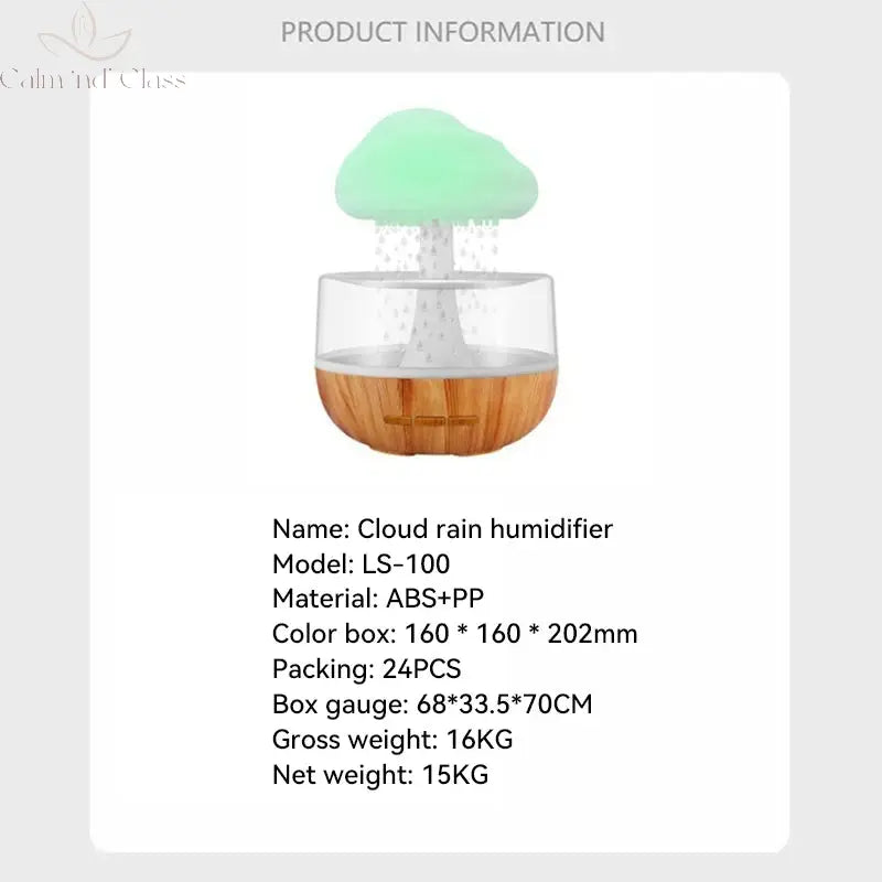 Xiaomi Rain Cloud Humidifier Rain Colorful Mushroom Cloud Raindrop Atmosphere Lamp Night Light Essential Oil Humidifier Machine Calm and Class