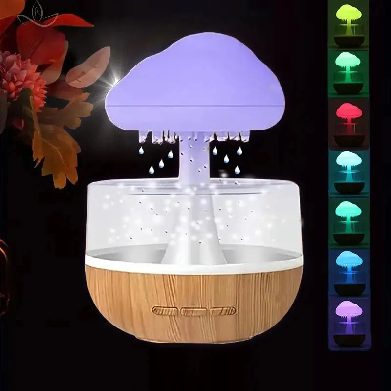 Xiaomi Rain Cloud Humidifier Rain Colorful Mushroom Cloud Raindrop Atmosphere Lamp Night Light Essential Oil Humidifier Machine Calm and Class