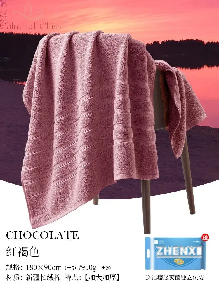 Zhenxi extra large extra thick bath towel pure cotton 90x180 men's and girls' autumn and winter senior cotton bath towel Calm and Class