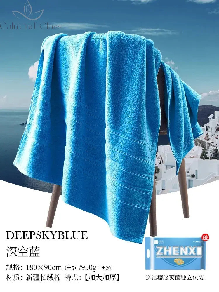 Zhenxi extra large extra thick bath towel pure cotton 90x180 men's and girls' autumn and winter senior cotton bath towel Calm and Class